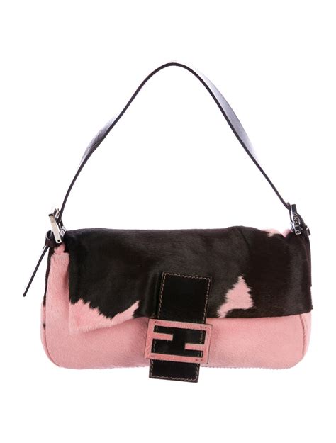 brown and fendi cowhide handbag